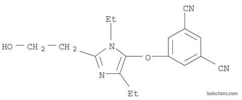 Molecular Structure of 1100749-38-9 (1,3-Benzenedicarbonitrile, 5-[[1,4-diethyl-2-(2-hydroxyethyl)-1H-imidazol-5-yl]oxy]-)